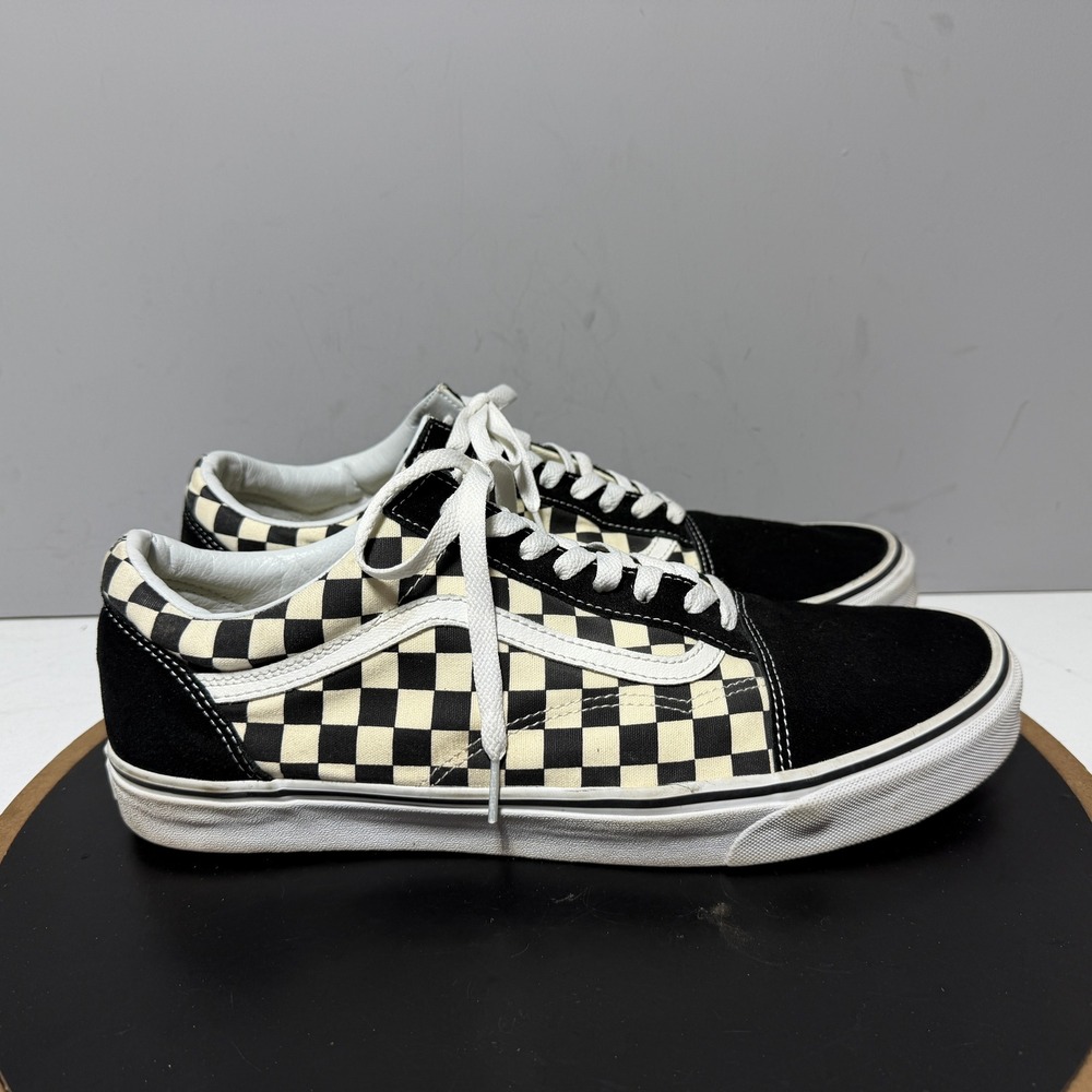 Vans Old Skool Men Size 14 Low Top Checkerboard Black White Skate Shoes Skater